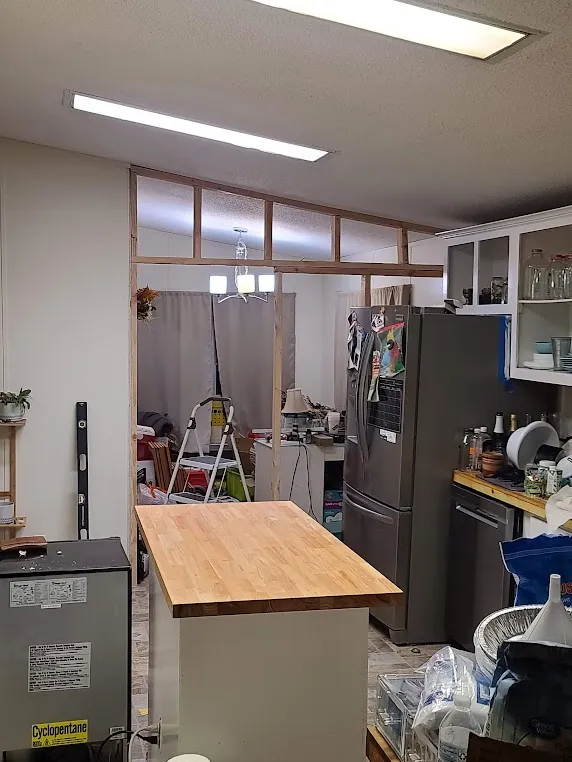 Remodeled kitchen with new lighting