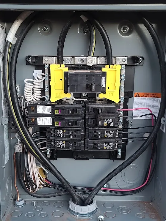 Clean new residential panel with organized wiring